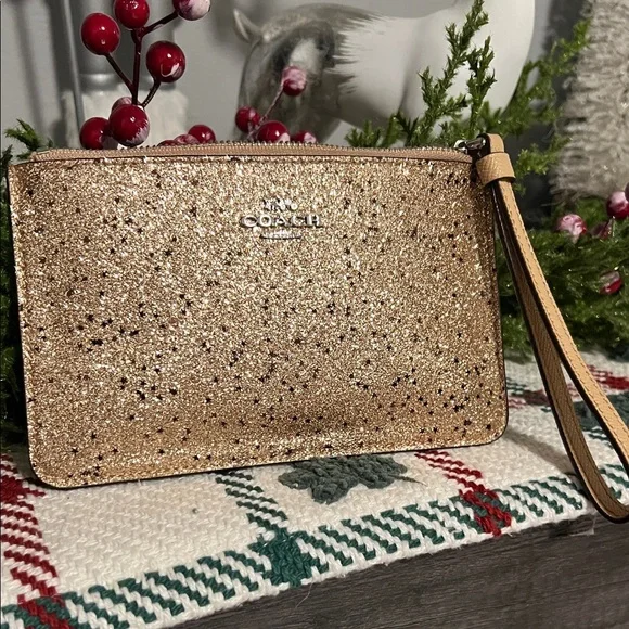 Coach Sparkling Gold Wristlet - Picture 4 of 6